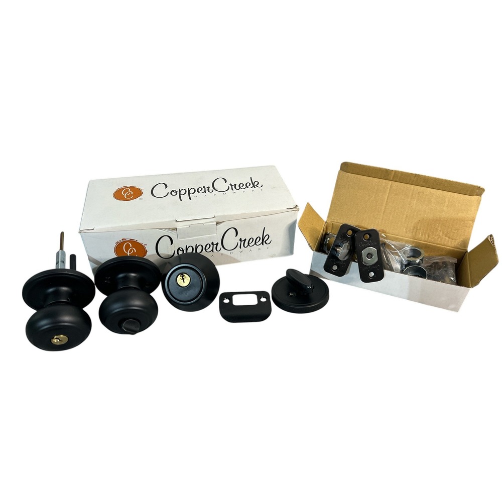 Copper Creek Matte Black Interior Door Knob Set Passage Hall Closet New